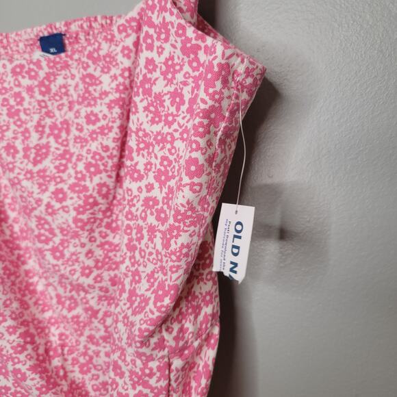 NEW Old Navy pink dress womens size XL floral fit flare linen blend summer beach - Picture 5 of 10